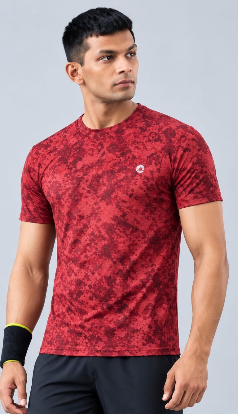 T SHIRT DRYFIT R/N FX757 (MAROON)