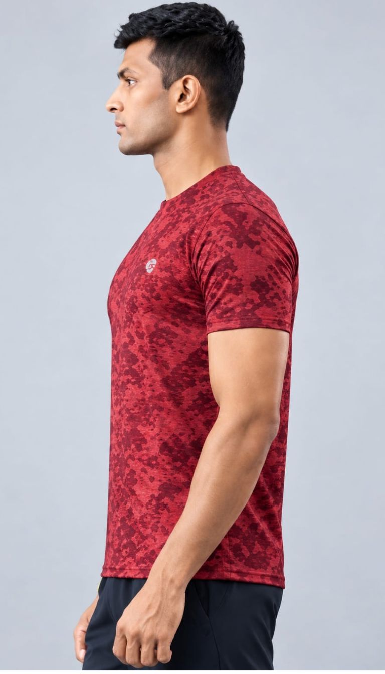 T SHIRT DRYFIT R/N FX757 (MAROON)